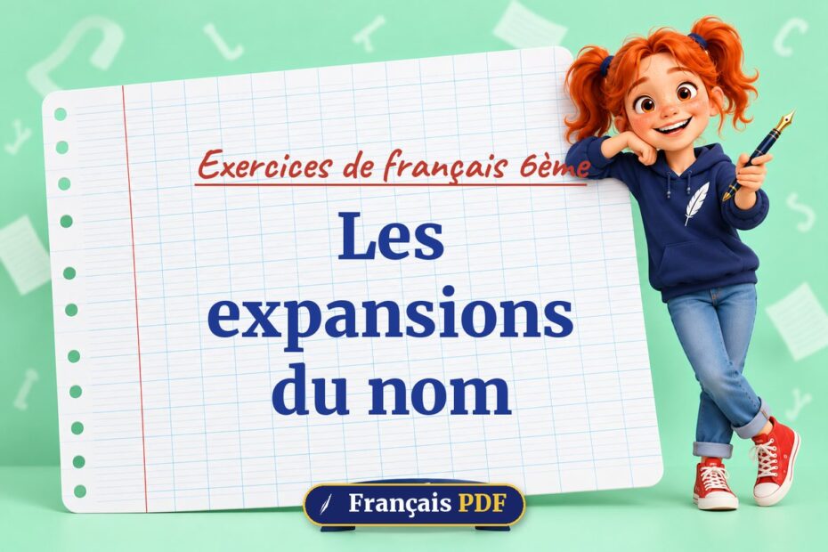 Les expansions du nom : exercices de français 6ème, illustration Français PDF