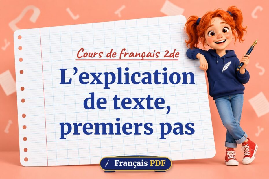 L’explication de texte, premiers pas : cours de français 2de, illustration Français PDF