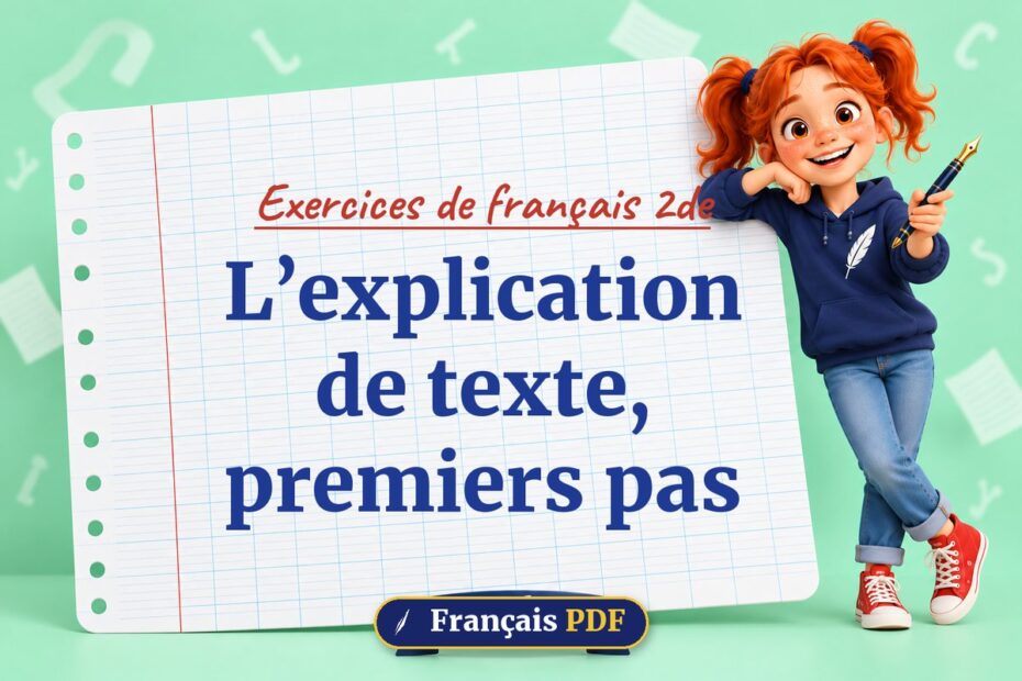 L’explication de texte, premiers pas : exercices de français 2de, illustration Français PDF