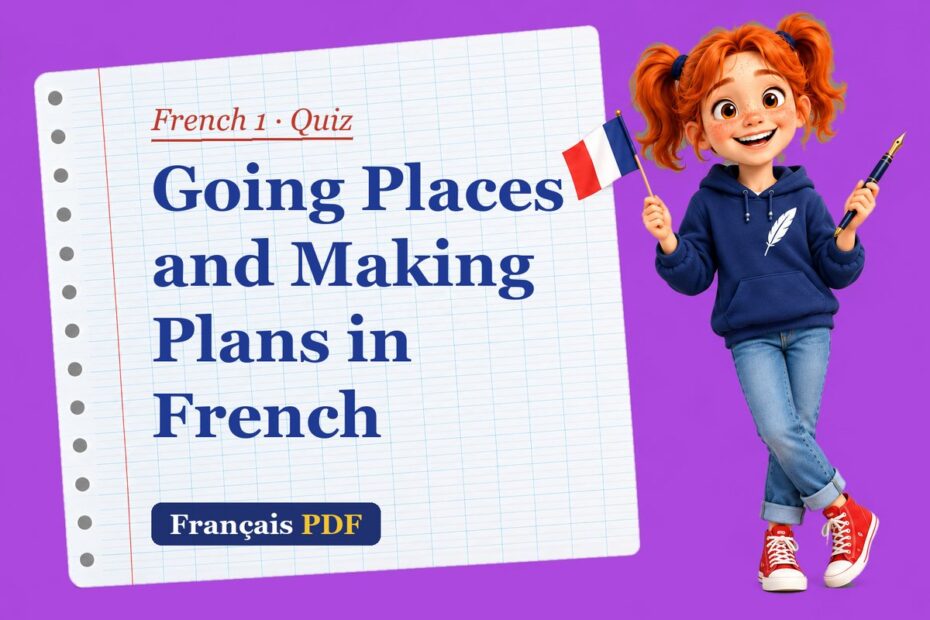 Going Places and Making Plans in French – French 1 quiz with Zoé, the Français PDF coach