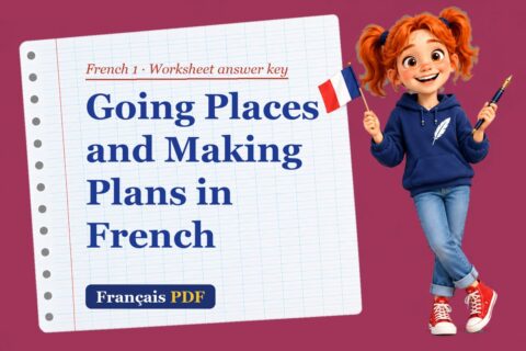 Going Places and Making Plans in French – French 1 worksheet answer key with Zoé, the Français PDF coach