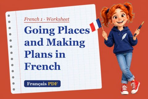 Going Places and Making Plans in French – French 1 worksheet with Zoé, the Français PDF coach