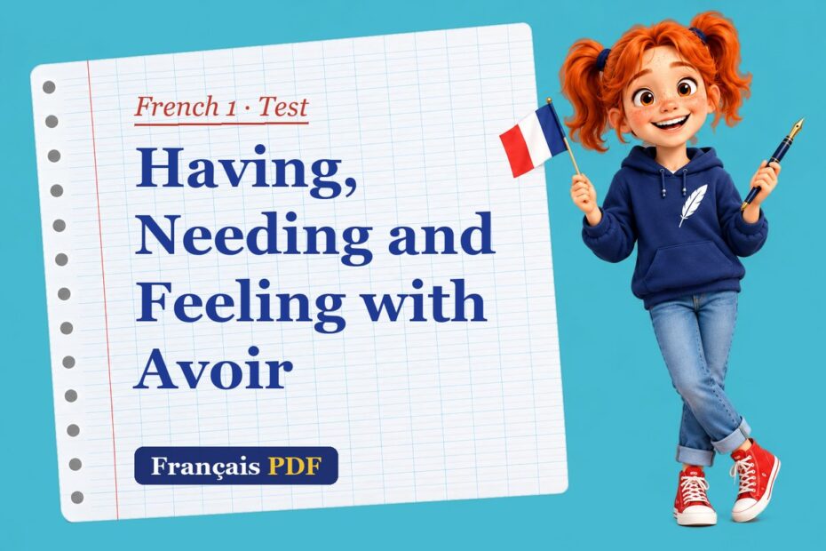 Having, Needing and Feeling with Avoir – French 1 test with Zoé, the Français PDF coach