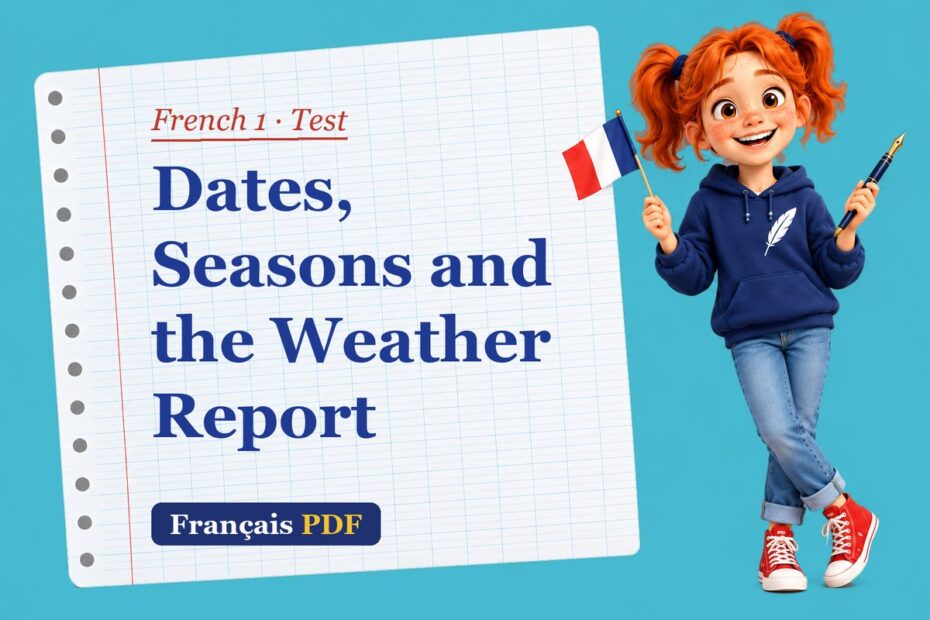 Dates, Seasons and the Weather Report – French 1 test with Zoé, the Français PDF coach