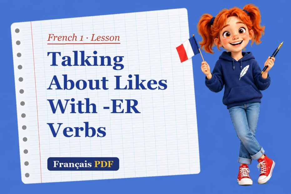 Talking About Likes With -ER Verbs – French 1 lesson with Zoé, the Français PDF coach