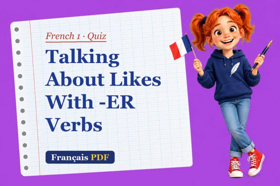 Talking About Likes With -ER Verbs – French 1 quiz with Zoé, the Français PDF coach