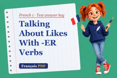 Talking About Likes With -ER Verbs – French 1 test answer key with Zoé, the Français PDF coach