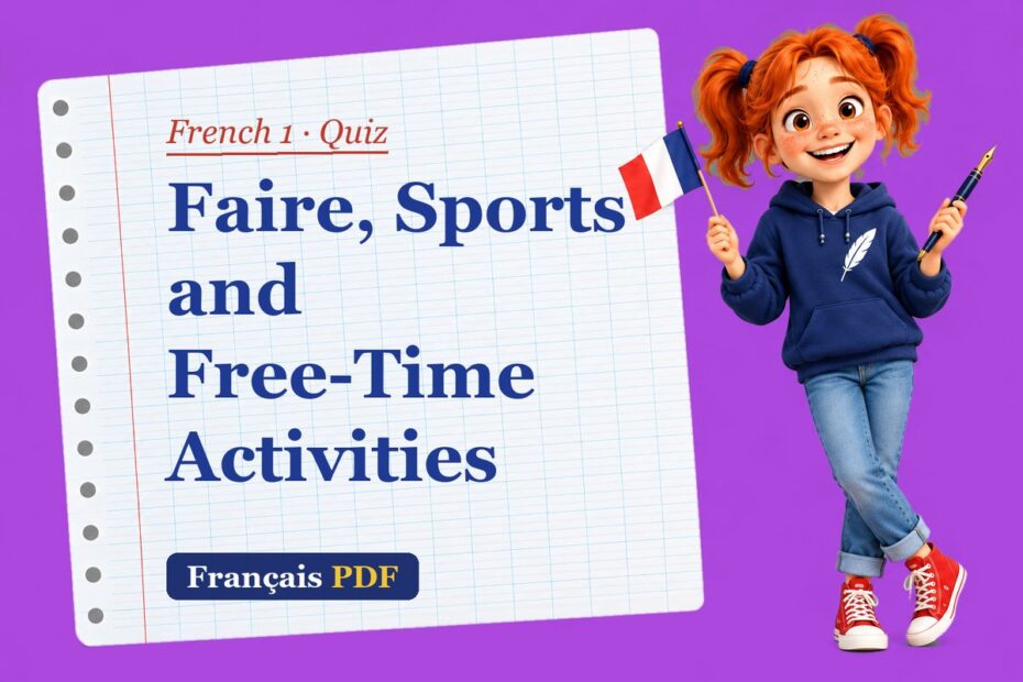 Faire, Sports and Free-Time Activities – French 1 quiz with Zoé, the Français PDF coach