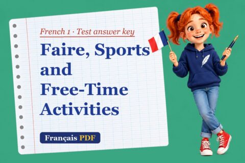 Faire, Sports and Free-Time Activities – French 1 test answer key with Zoé, the Français PDF coach