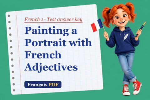 Painting a Portrait with French Adjectives – French 1 test answer key with Zoé, the Français PDF coach