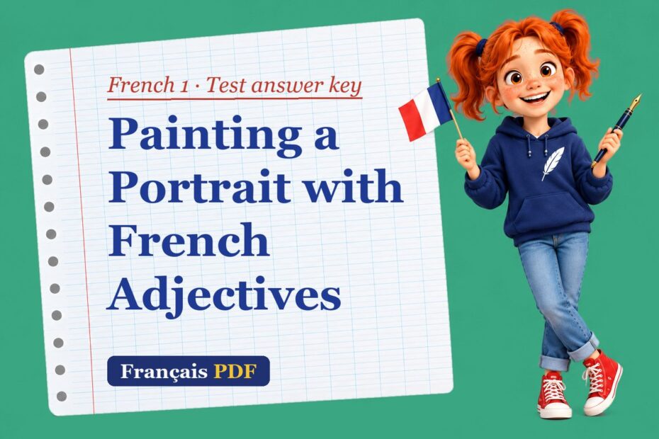 Painting a Portrait with French Adjectives – French 1 test answer key with Zoé, the Français PDF coach