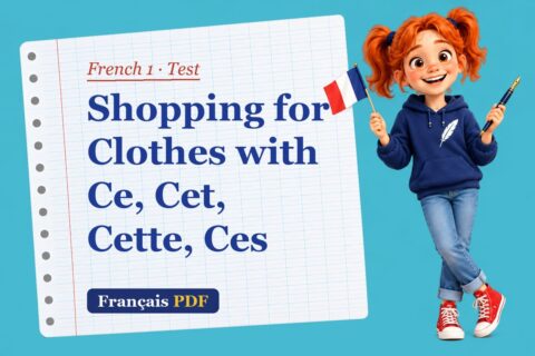 Shopping for Clothes with Ce, Cet, Cette, Ces – French 1 test with Zoé, the Français PDF coach