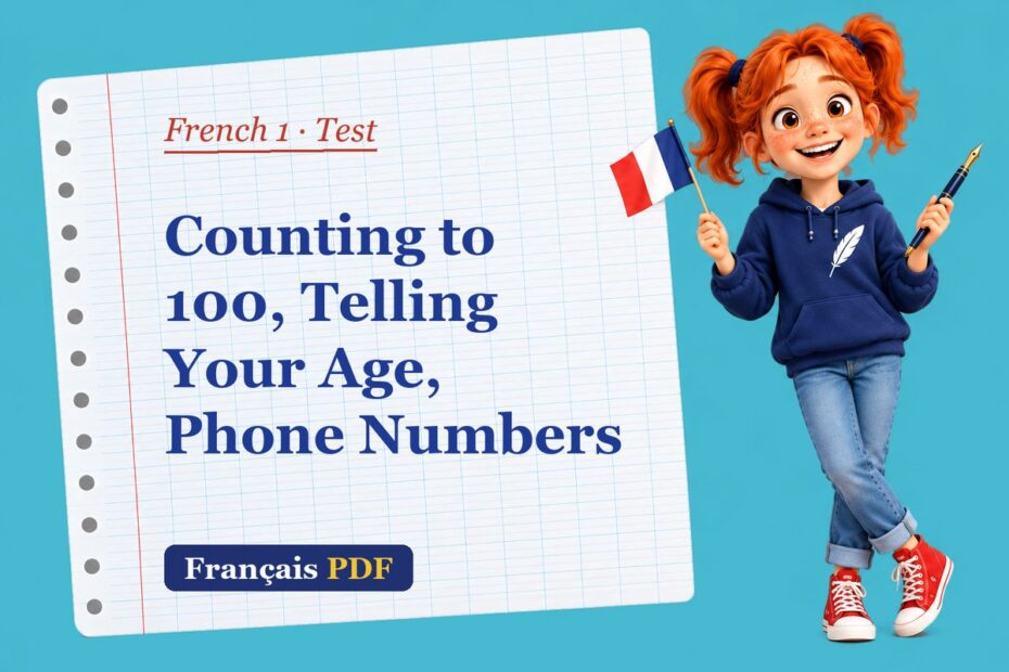 Counting to 100, Telling Your Age, Phone Numbers – French 1 test with Zoé, the Français PDF coach