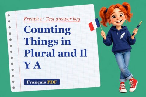 Counting Things in Plural and Il Y A – French 1 test answer key with Zoé, the Français PDF coach