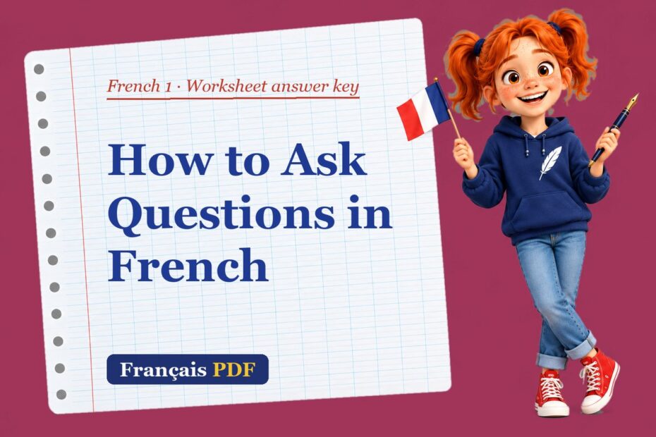 How to Ask Questions in French – French 1 worksheet answer key with Zoé, the Français PDF coach