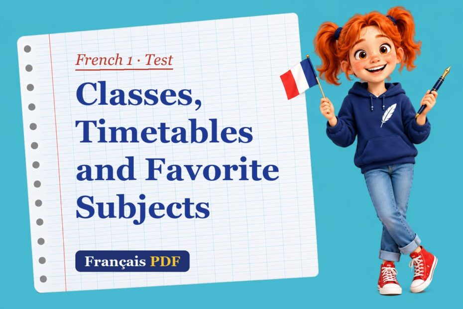 Classes, Timetables and Favorite Subjects – French 1 test with Zoé, the Français PDF coach