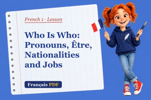 Who Is Who: Pronouns, Être, Nationalities and Jobs – French 1 lesson with Zoé, the Français PDF coach