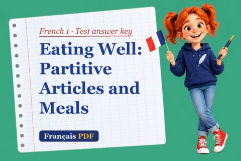Eating Well: Partitive Articles and Meals – French 1 test answer key with Zoé, the Français PDF coach