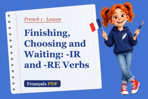Finishing, Choosing and Waiting: -IR and -RE Verbs – French 1 lesson with Zoé, the Français PDF coach