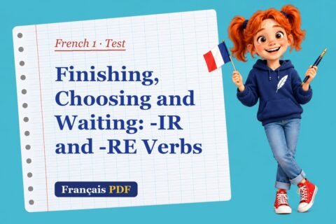 Finishing, Choosing and Waiting: -IR and -RE Verbs – French 1 test with Zoé, the Français PDF coach