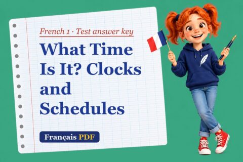What Time Is It? Clocks and Schedules – French 1 test answer key with Zoé, the Français PDF coach