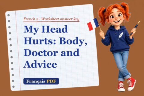 My Head Hurts: Body, Doctor and Advice – French 2 worksheet answer key with Zoé, the Français PDF coach