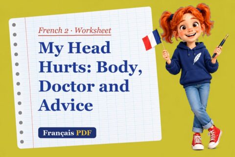 My Head Hurts: Body, Doctor and Advice – French 2 worksheet with Zoé, the Français PDF coach