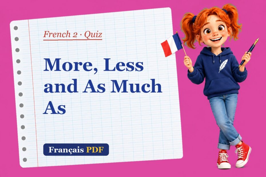 More, Less and As Much As – French 2 quiz with Zoé, the Français PDF coach