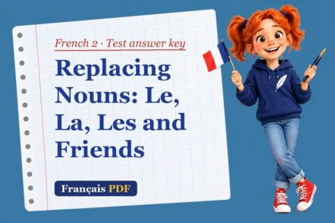 Replacing Nouns: Le, La, Les and Friends – French 2 test answer key with Zoé, the Français PDF coach