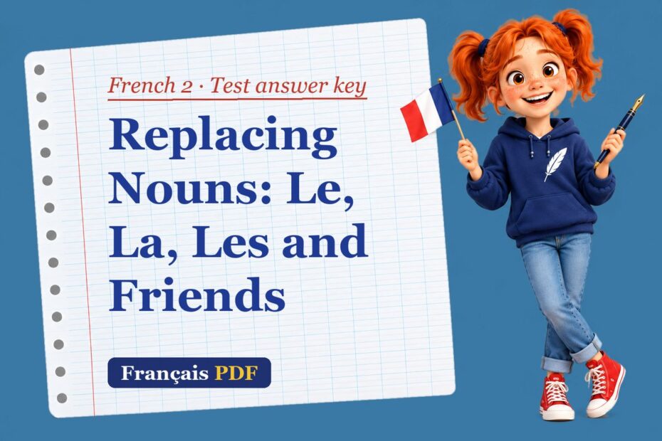Replacing Nouns: Le, La, Les and Friends – French 2 test answer key with Zoé, the Français PDF coach