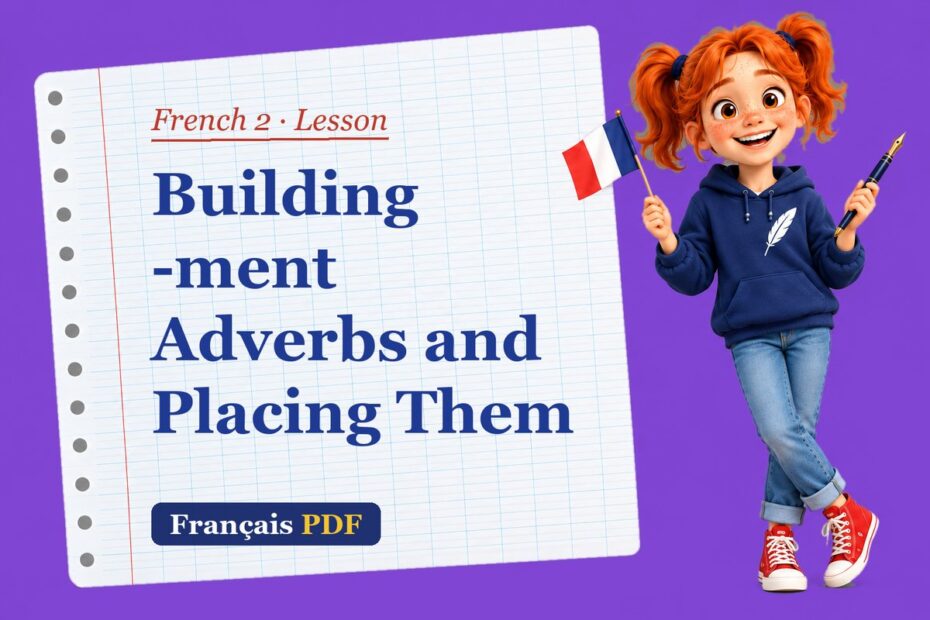 Building -ment Adverbs and Placing Them – French 2 lesson with Zoé, the Français PDF coach