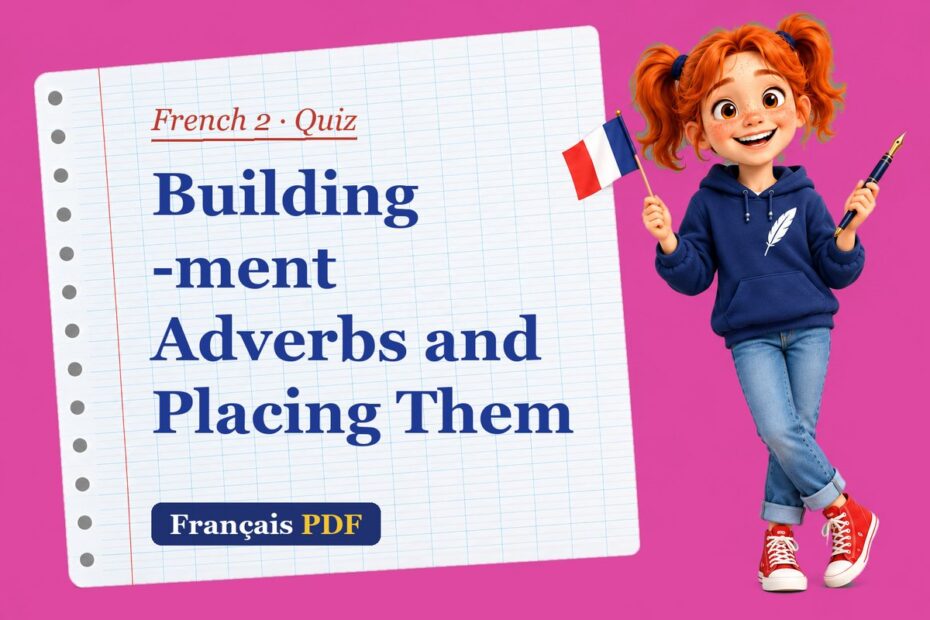 Building -ment Adverbs and Placing Them – French 2 quiz with Zoé, the Français PDF coach
