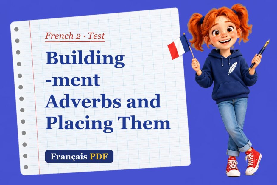 Building -ment Adverbs and Placing Them – French 2 test with Zoé, the Français PDF coach