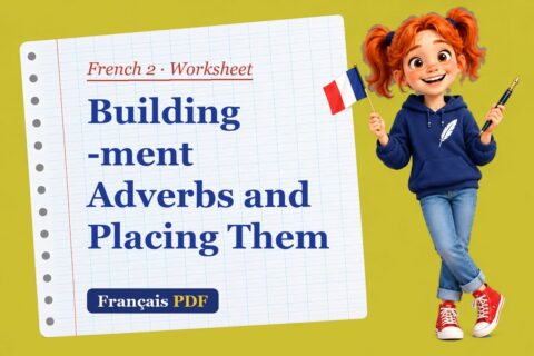 Building -ment Adverbs and Placing Them – French 2 worksheet with Zoé, the Français PDF coach