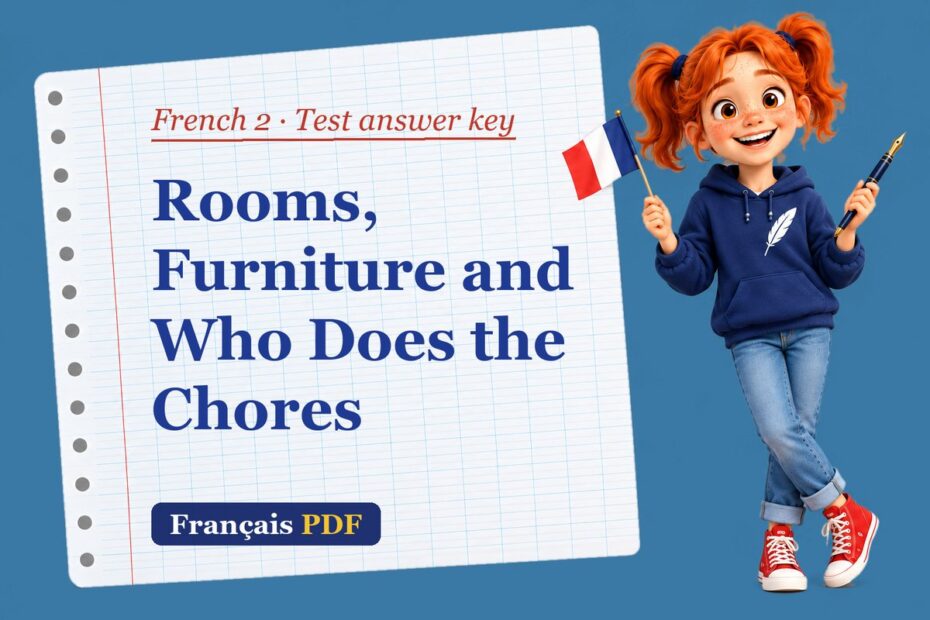 Rooms, Furniture and Who Does the Chores – French 2 test answer key with Zoé, the Français PDF coach