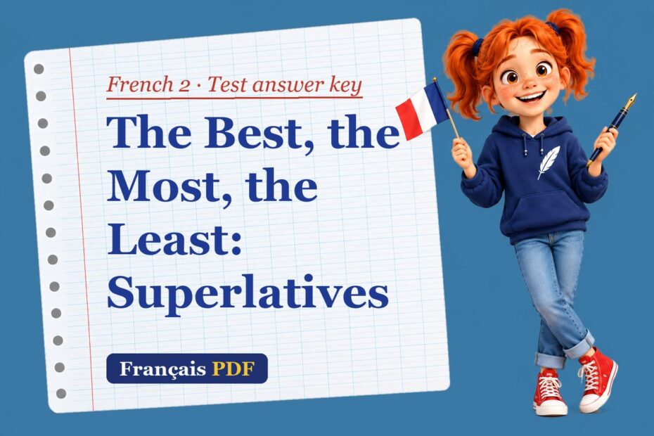 The Best, the Most, the Least: Superlatives – French 2 test answer key with Zoé, the Français PDF coach