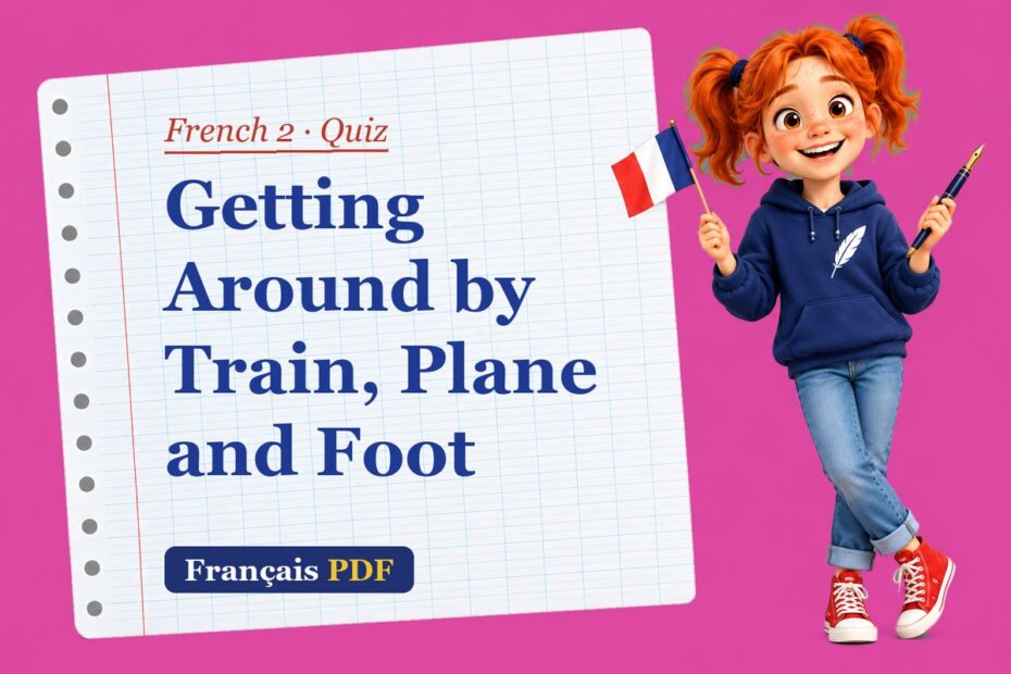 Getting Around by Train, Plane and Foot – French 2 quiz with Zoé, the Français PDF coach