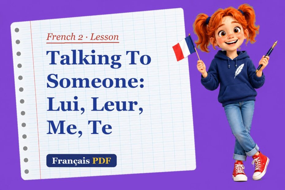 Talking To Someone: Lui, Leur, Me, Te – French 2 lesson with Zoé, the Français PDF coach