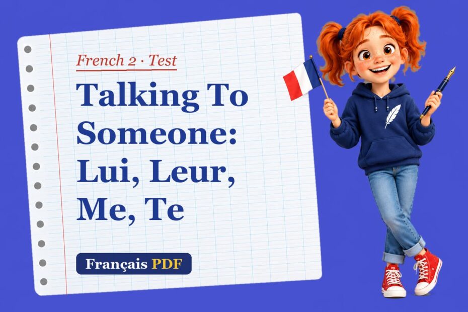 Talking To Someone: Lui, Leur, Me, Te – French 2 test with Zoé, the Français PDF coach
