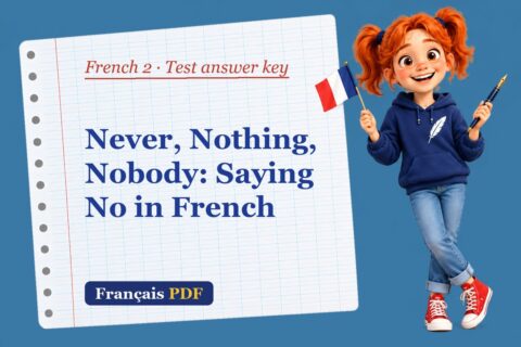 Never, Nothing, Nobody: Saying No in French – French 2 test answer key with Zoé, the Français PDF coach