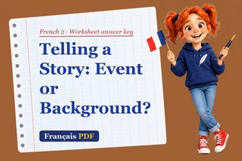 Telling a Story: Event or Background? – French 2 worksheet answer key with Zoé, the Français PDF coach