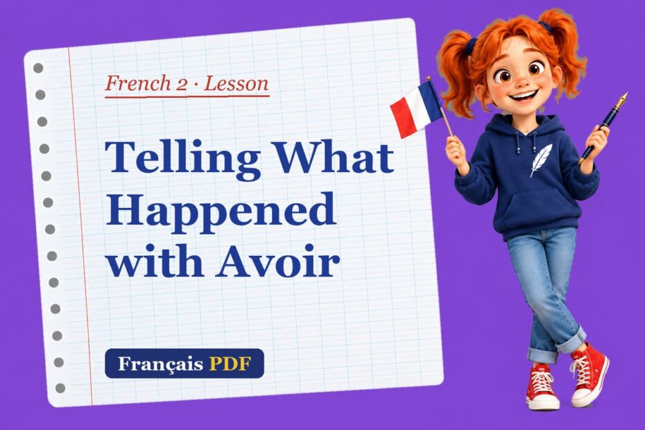 Telling What Happened with Avoir – French 2 lesson with Zoé, the Français PDF coach