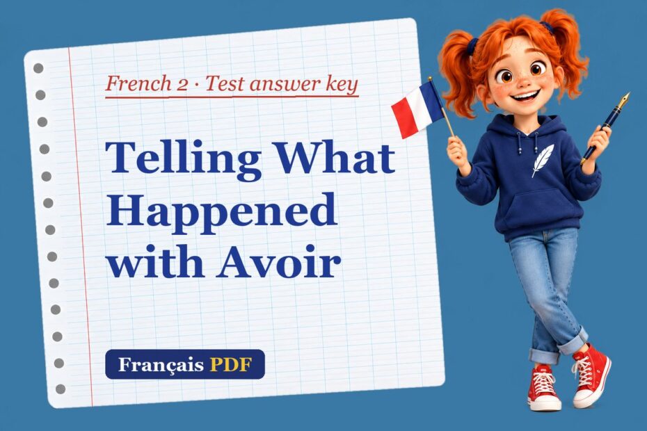 Telling What Happened with Avoir – French 2 test answer key with Zoé, the Français PDF coach