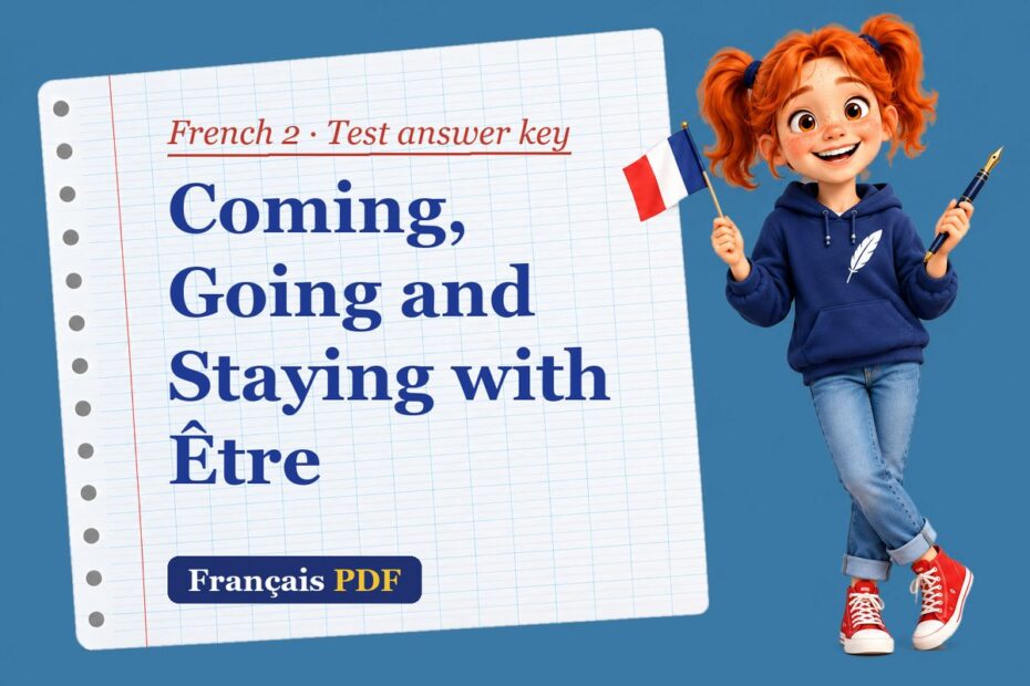 Coming, Going and Staying with Être – French 2 test answer key with Zoé, the Français PDF coach