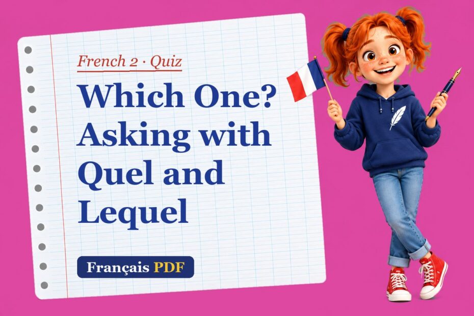 Which One? Asking with Quel and Lequel – French 2 quiz with Zoé, the Français PDF coach