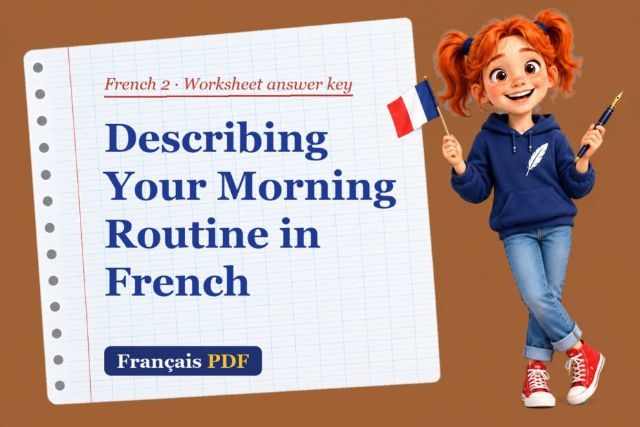 Describing Your Morning Routine in French – French 2 worksheet answer key with Zoé, the Français PDF coach