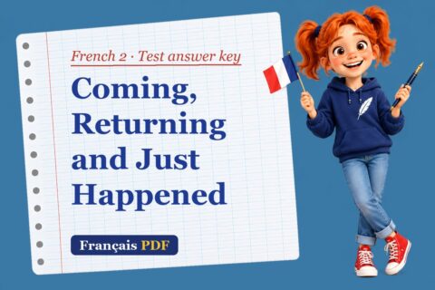 Coming, Returning and Just Happened – French 2 test answer key with Zoé, the Français PDF coach