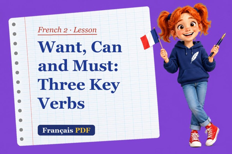 Want, Can and Must: Three Key Verbs – French 2 lesson with Zoé, the Français PDF coach