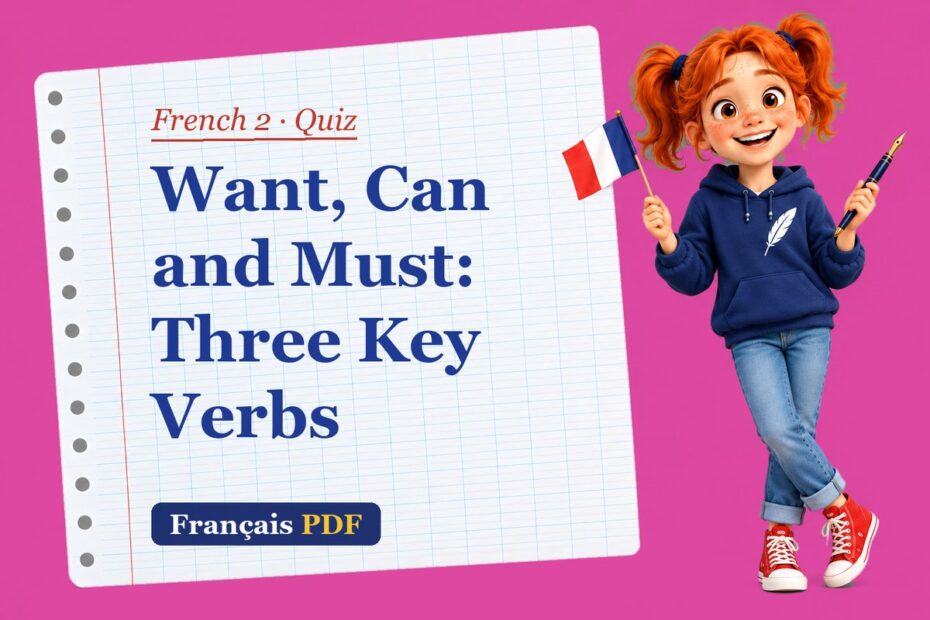 Want, Can and Must: Three Key Verbs – French 2 quiz with Zoé, the Français PDF coach
