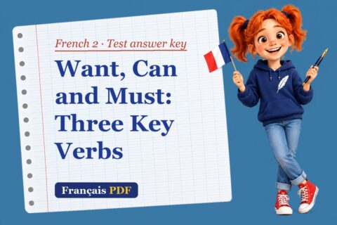 Want, Can and Must: Three Key Verbs – French 2 test answer key with Zoé, the Français PDF coach